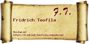 Fridrich Teofila névjegykártya